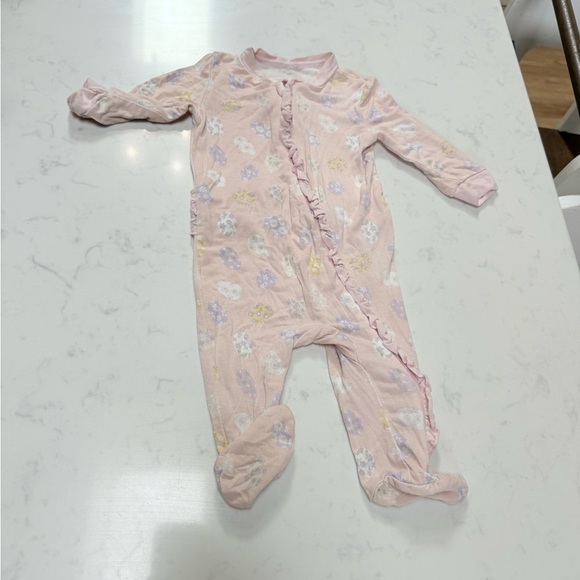 0-3 month milkberry Easter bamboo footies with ruffle detail - Picture 1 of 3